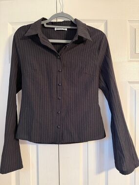 Princess Polly Anni Stripe Shirt Pinstripe